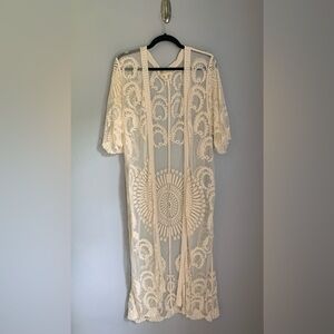 Do Everything in Love Lace Long Cardigan